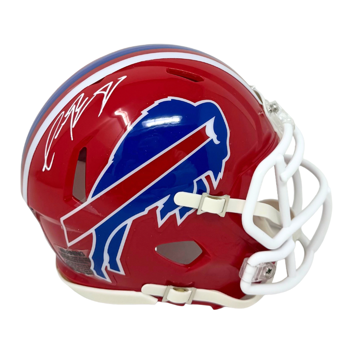 Christian Benford Signed Buffalo Bills Red Throwback Speed Mini Helmet