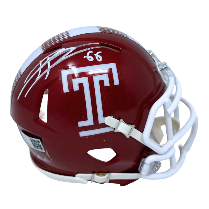 Dion Dawkins Signed Temple Speed Mini Helmet