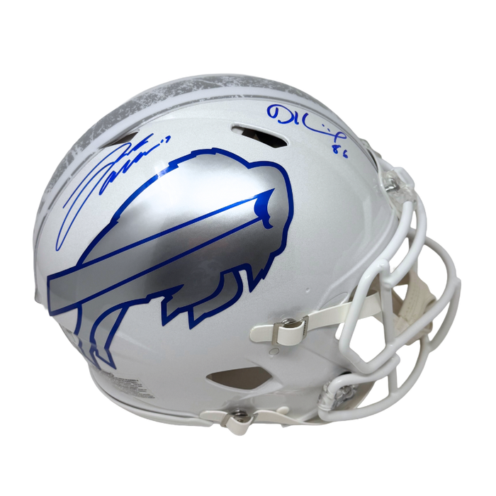 Josh Allen and Dalton Kincaid Dual Signed Buffalo Bills Full Size Rivalries Speed Authentic Helmet