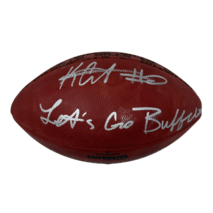 Keon Coleman Signed Wilson Duke Showcase Authentic Football with Let's Go Buffalo