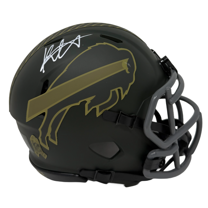 Keon Coleman Signed Buffalo Bills 2025 Salute to Service Speed Mini Helmet