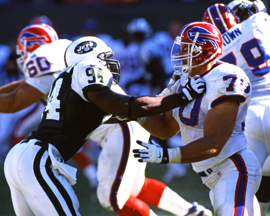 PRE-SALE: John Fina Signed Blocking vs the Jets Photo