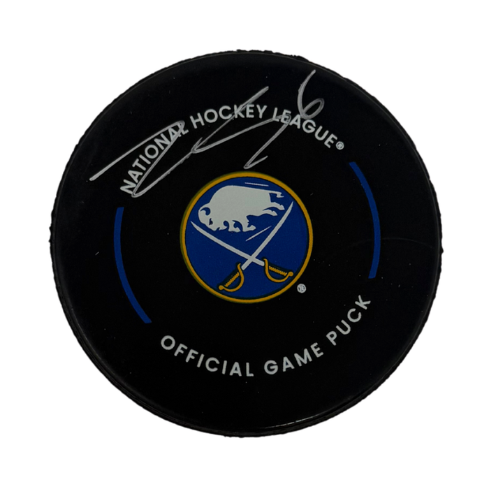 Zach Benson Signed Buffalo Sabres Official Game Model Hockey Puck