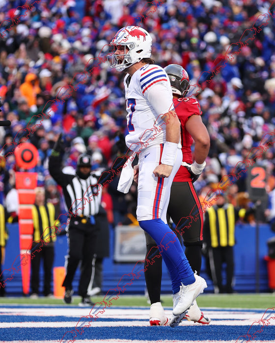 PRE-SALE: Josh Allen Signed Screaming Celebration vs Tampa Bay Photo