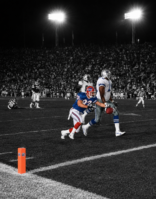PRE-SALE: Don Beebe Signed Chase Down Strip Fumble Spotlight Photo