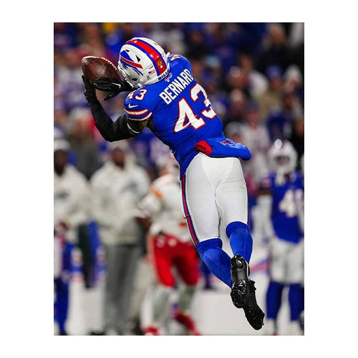 PRE-SALE: Terrel Bernard Signed INT Vs. Chiefs Color Photo PRE-SALE TSE Buffalo 