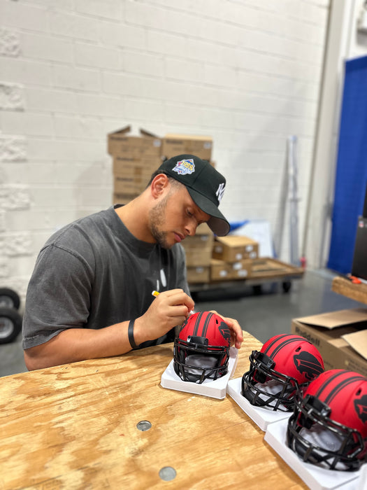 Terrel Bernard Signed Buffalo Bills RAVE Speed Mini Helmet