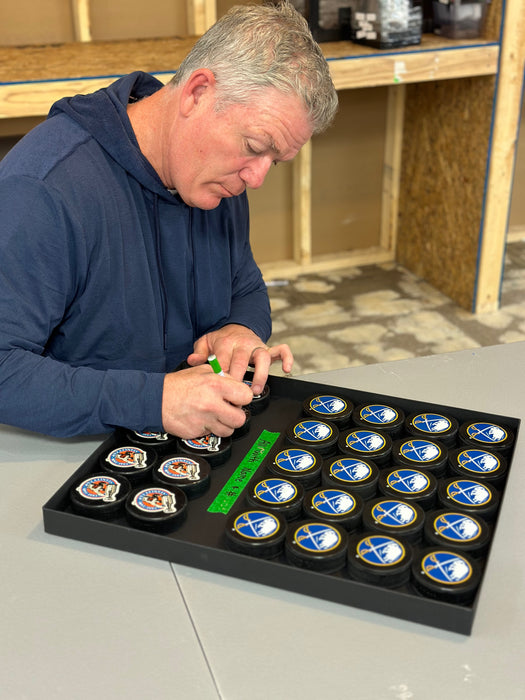Brad May Signed 1893-1993 Stanley Cup Logo Hockey Puck