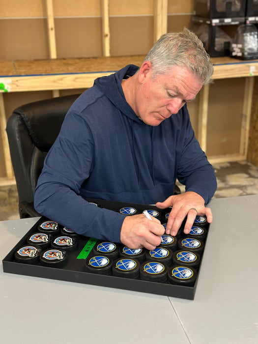 Brad May Signed Buffalo Sabres Large Logo Hockey Puck
