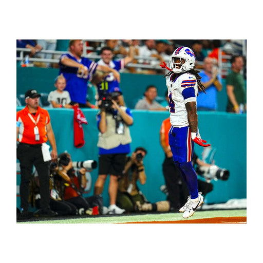 PRE-SALE: James Cook Signed Celebration in White Photo PRE-SALE TSE Buffalo 