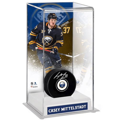 STOCK-Buffalo Sabres Fanatics Casey Mittelstadt Deluxe Tall Hockey Puck Case Display Case TSE Buffalo 