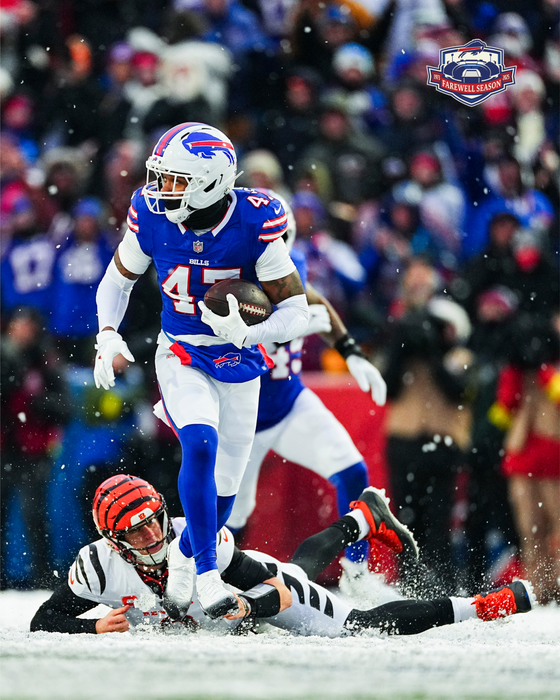 PRE-SALE: Christian Benford Signed Interception vs Bengals Photo