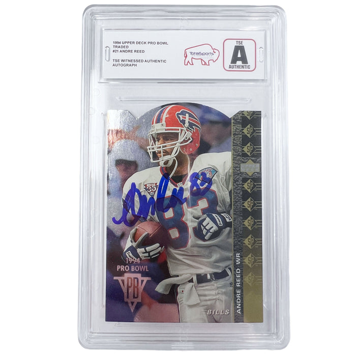 TSE Slabbed: Andre Reed Signed Buffalo Bills 1994 Upper Deck Pro Bowl Player Card Signed Cards TSE Buffalo 