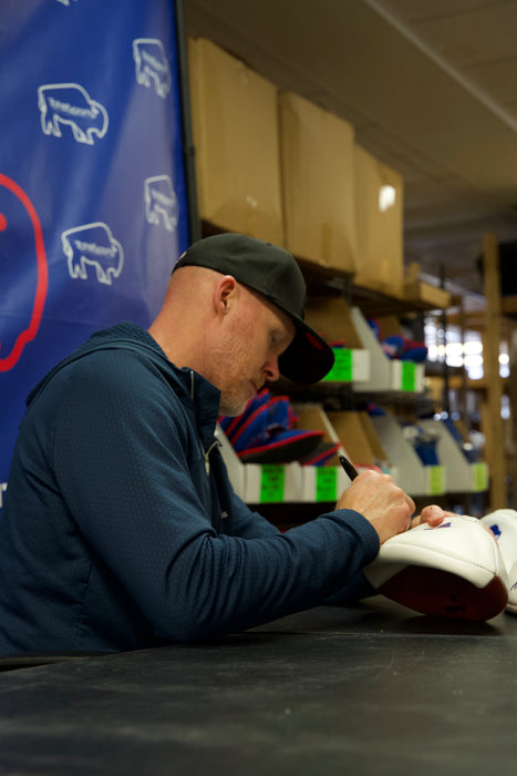 Sean McDermott Signed Buffalo Bills White Logo Football