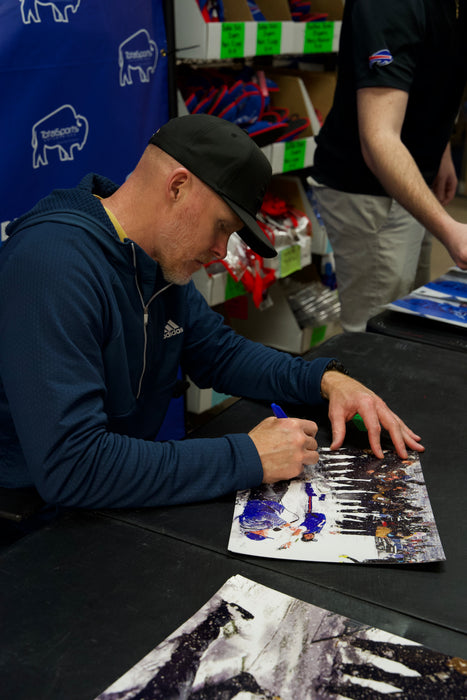 Sean McDermott Signed Snow Angels with Josh Allen Photo