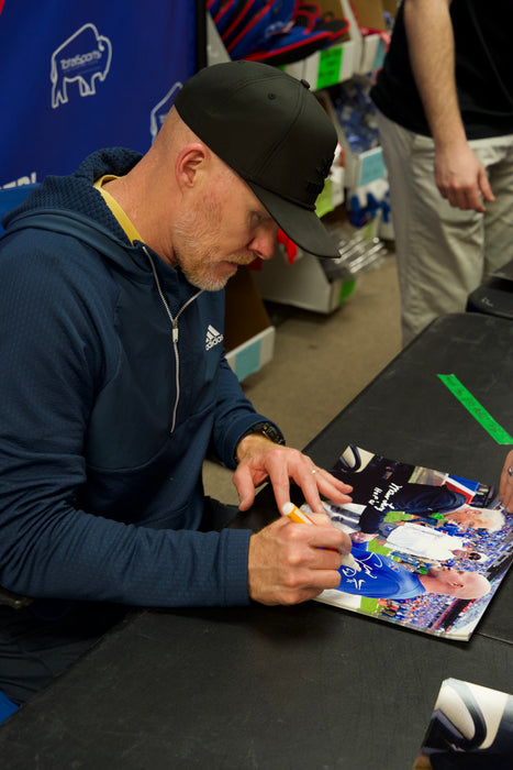 Sean McDermott and Marv Levy Dual Signed Shaking Hands Photo