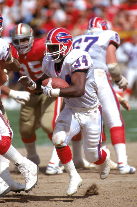 PRE-SALE: Thurman Thomas Signed Running in White vs 49ers Photo