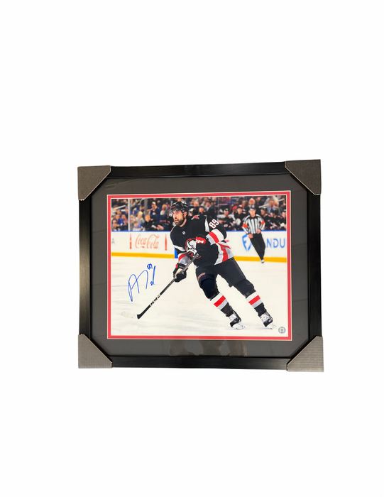Alex Tuch Signed Skating in Goathead Jersey 16x20 Photo Professionally Framed