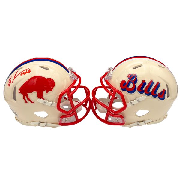 Ty Johnson Signed Buffalo Bills Retro Speed Mini Helmet