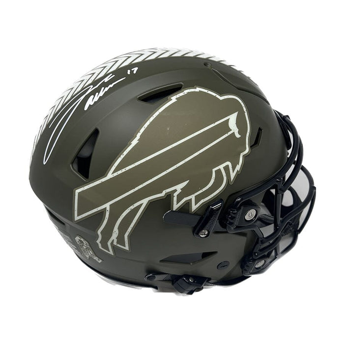 Josh Allen Signed Buffalo Bills Salute to Service Flex Authentic Full Size Helmet Signed Full Size Helmets TSE Buffalo 