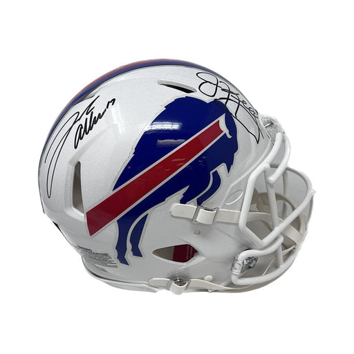 Jim Kelly and Josh Allen Dual Signed Buffalo Bills Speed Full Size Authentic Helmet Signed Full Size Helmets TSE Buffalo 