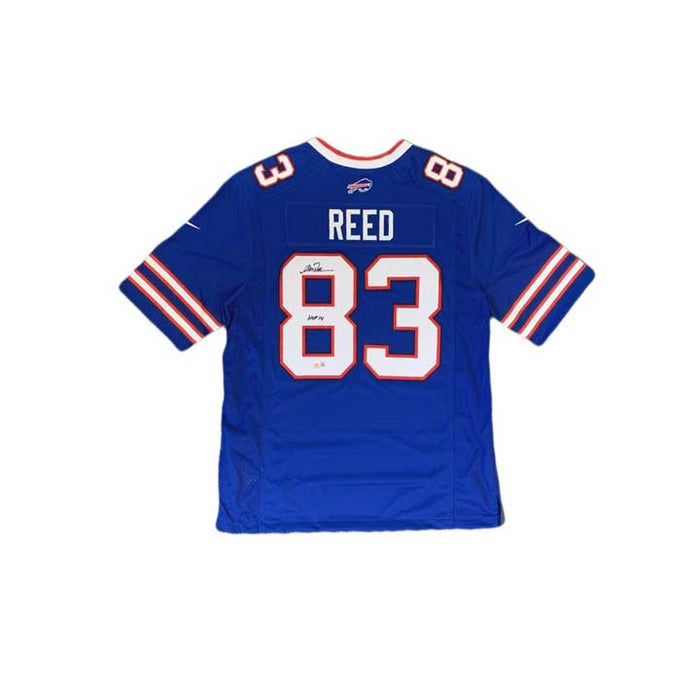 Andre Reed Signed Authentic Blue Football Jersey with HOF 14 Custom Jerseys TSE Buffalo 