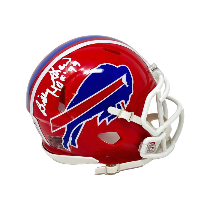 Billy Shaw Signed Buffalo Bills Red TB Speed Mini Helmet with HOF 99 Signed Mini Helmets TSE Buffalo 
