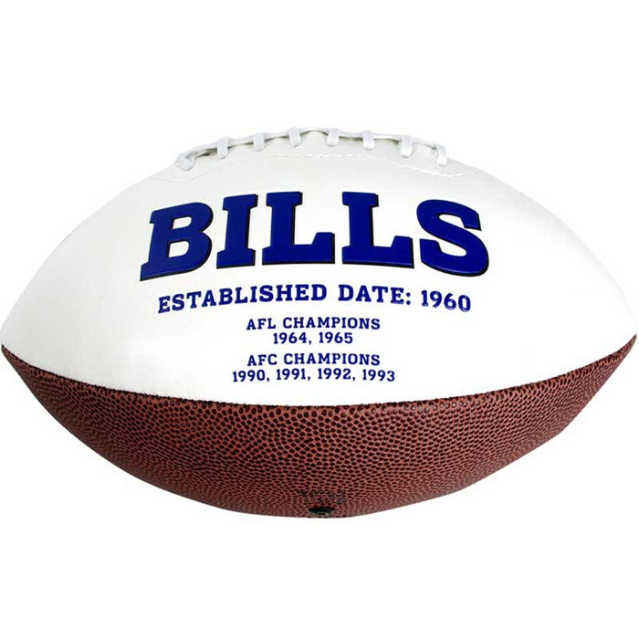 PRE-SALE: Triplets (Kelly, Thomas, Reed) Signed Buffalo Bills White Logo Football PRE-SALE TSE Buffalo 