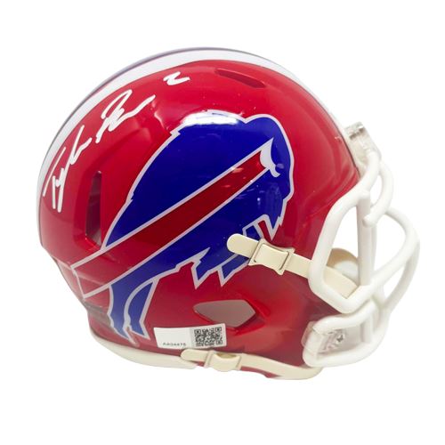 Tyler Bass Signed Buffalo Bills Red TB Speed Mini Helmet Signed Mini Helmets TSE Buffalo 