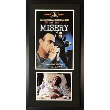 James Caan Signed "Misery" Movie Poster and 8x10 Photo - Professionally Framed Signed Photos TSE Framed 