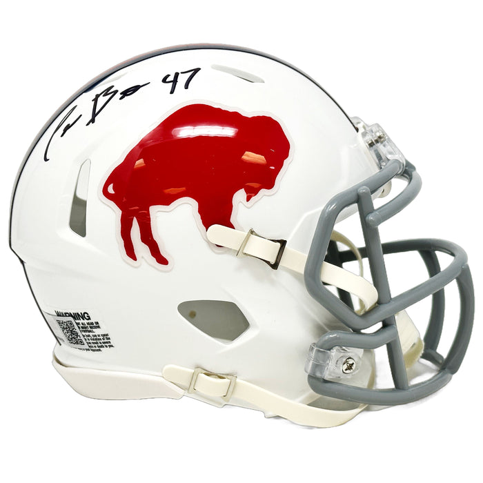 Christian Benford Signed Buffalo Bills Standing Buffalo Speed Mini Helmet Signed Mini Helmets TSE Buffalo 