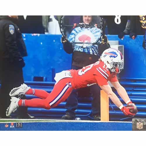 Cole Beasley (#10) Diving in Red Unsigned 8x10 Photo Unsigned Photos TSE Buffalo 
