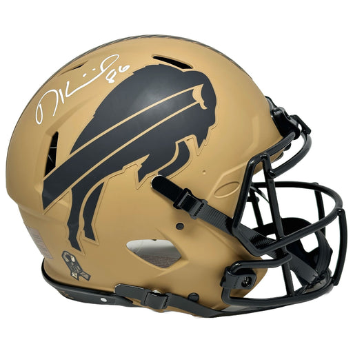 Dalton Kincaid Signed Buffalo Bills Full Size 2023 Salute to Service Speed Authentic Helmet Signed Full Size Helmets TSE Buffalo 