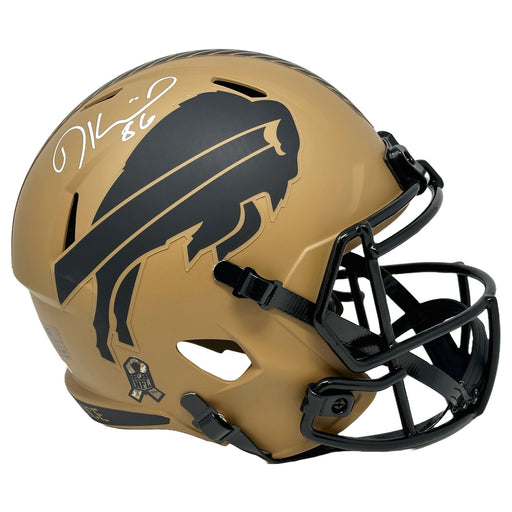 Dalton Kincaid Signed Buffalo Bills Full Size 2023 Salute to Service Speed Replica Helmet Signed Full Size Helmets TSE Buffalo 