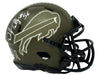 Darryl Talley Signed Buffalo Bills Salute to Service Speed Mini Helmet Signed Mini Helmets TSE Buffalo 