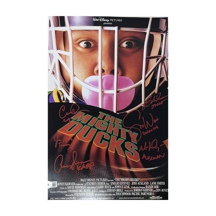 The Mighty Ducks Cast Signed & Professionally Framed 11x17 Movie Poste —  Elite Ink