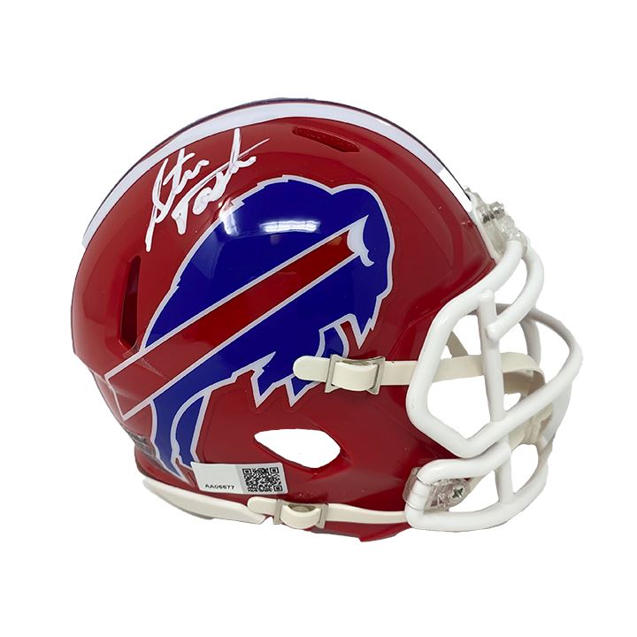 Steve Tasker Signed Buffalo Bills Speed Mini Replica White