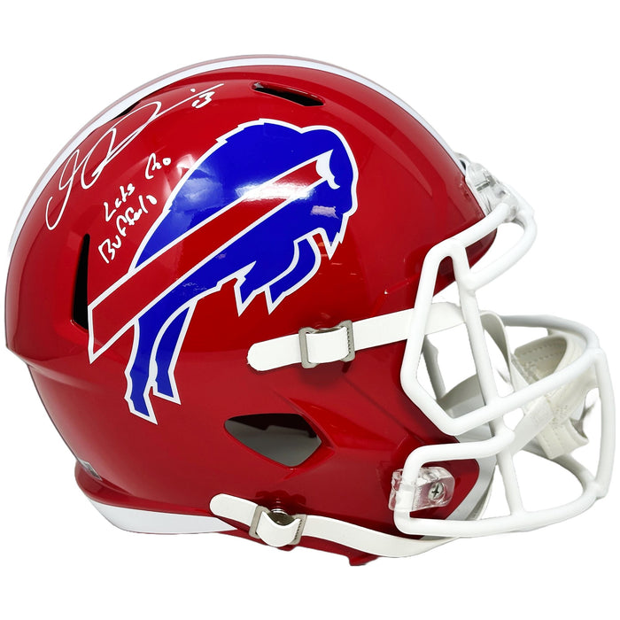Gabriel Davis Signed Buffalo Bills Full Size Red TB Speed Replica Helmet with Let's Go Buffalo Signed Full Size Helmets TSE Buffalo 