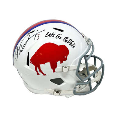 Gabriel Davis Signed Buffalo Bills Full Size Standing Buffalo Speed Replica Helmet with Let's Go Buffalo Signed Full Size Helmets TSE Buffalo 