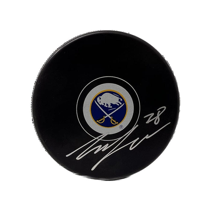 Zemgus Girgensons Signed Buffalo Sabres Logo Puck Signed Hockey Puck TSE Buffalo 