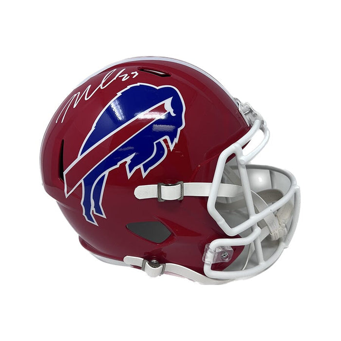 Micah Hyde Signed Buffalo Bills Full Size Replica Red Throwback Helmet Signed Full Size Helmets TSE Buffalo 