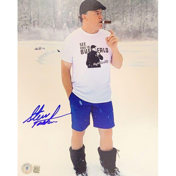 Steve Tasker Signed standing in snow with cigar 11X14 Photo Signed Photos TSE Buffalo 