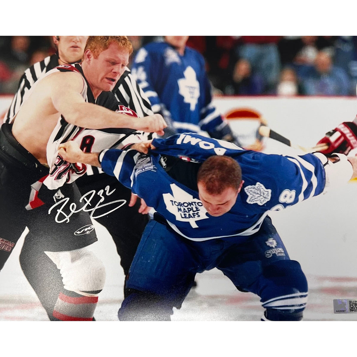 Rob Ray Signed Buffalo Sabres Fighting vs Leafs Photo — TSE Buffalo