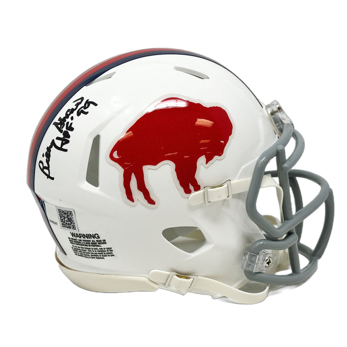 Billy Shaw Signed Buffalo Bills Standing Buffalo Speed Mini Helmet with HOF 99 Signed Mini Helmets TSE Buffalo 