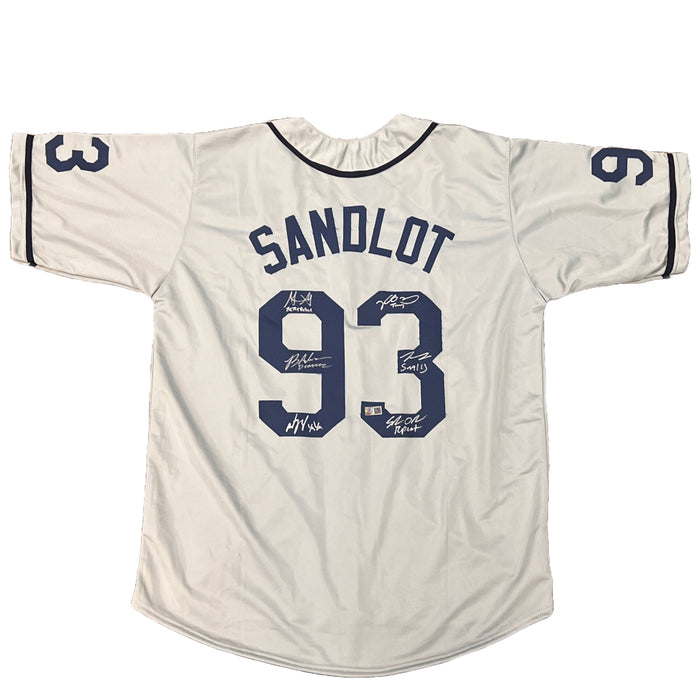 Sandlot Cast Signed Gray Baseball Jersey Signed Jerseys TSE Buffalo 