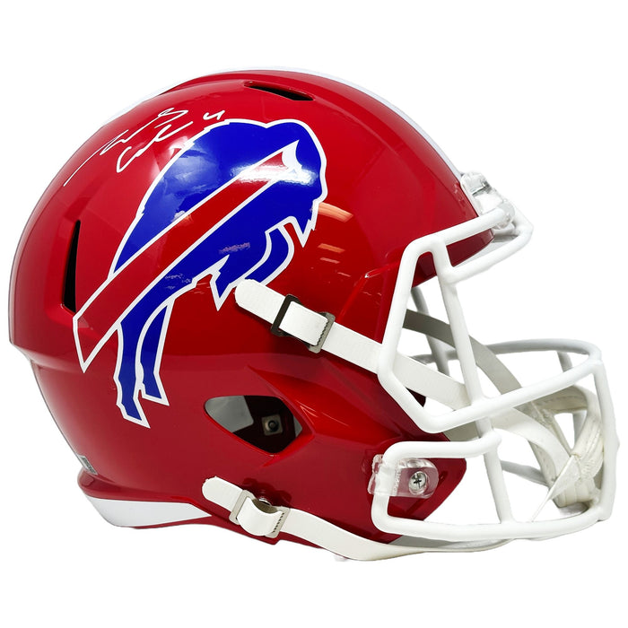 James Cook Signed Buffalo Bills Full Size Red TB Speed Replica Helmet Signed Helmets TSE Buffalo 