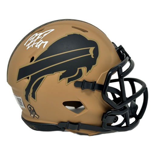 Jordan Phillips Signed Buffalo Bills 2023 Salute to Service Speed Mini Helmet Signed Mini Helmets TSE Buffalo 