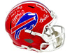 K-Gun Offense Signed Buffalo Bills Full Size Red TB Speed Replica Helmet Signed Helmets TSE Buffalo Levy Inscription: Coach 