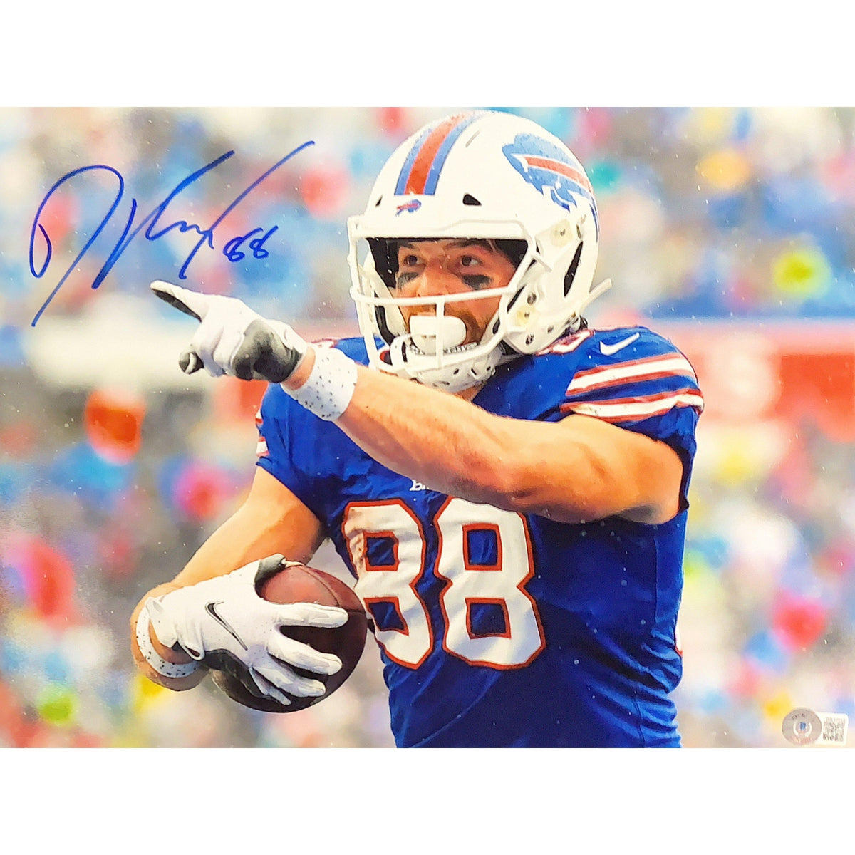 Tyler Bass Signed Kicking (Back View) 8x10 Photo — TSE Buffalo