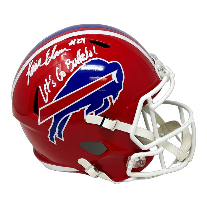 Kaiir Elam Signed Buffalo Bills Full Size Red TB Speed Replica Helmet with Let’s Go Buffalo! Signed Full Size Helmets TSE Buffalo 